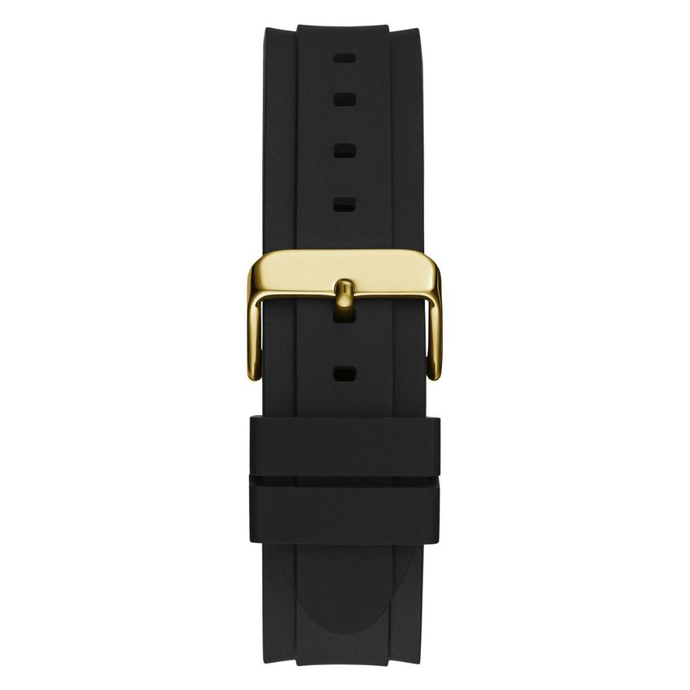 GUESS GW0708G1 - Orologio Uomo Cassa Argento 44mm, Quadrante Nero, Cinturino In Silicone Nero